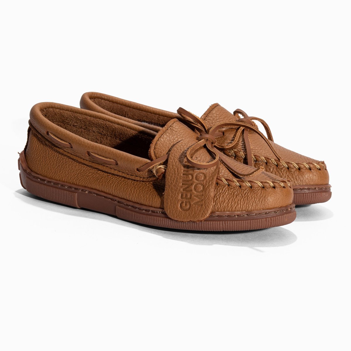 Mocassins en cuir Moosehide Classic camel, MINNETONKA