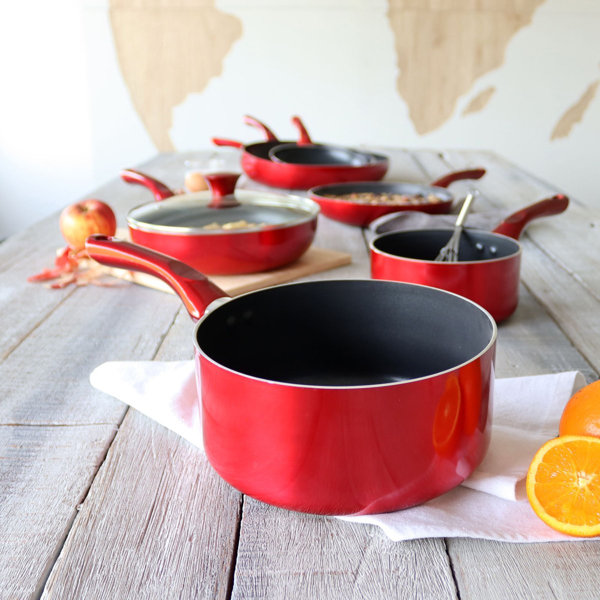 Casserole en aluminium, CERISE rouge, MENASTYL