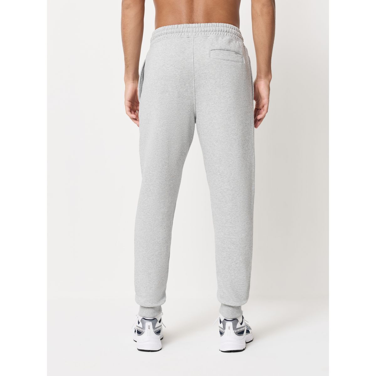 Jogging slim en jersey de coton, lot 2 noir/gris chiné, NEXT