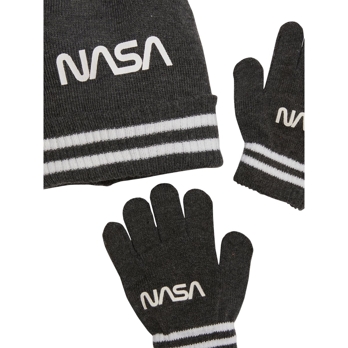 Ensemble NASA® bonnet + gants gris anthracite, VERTBAUDET