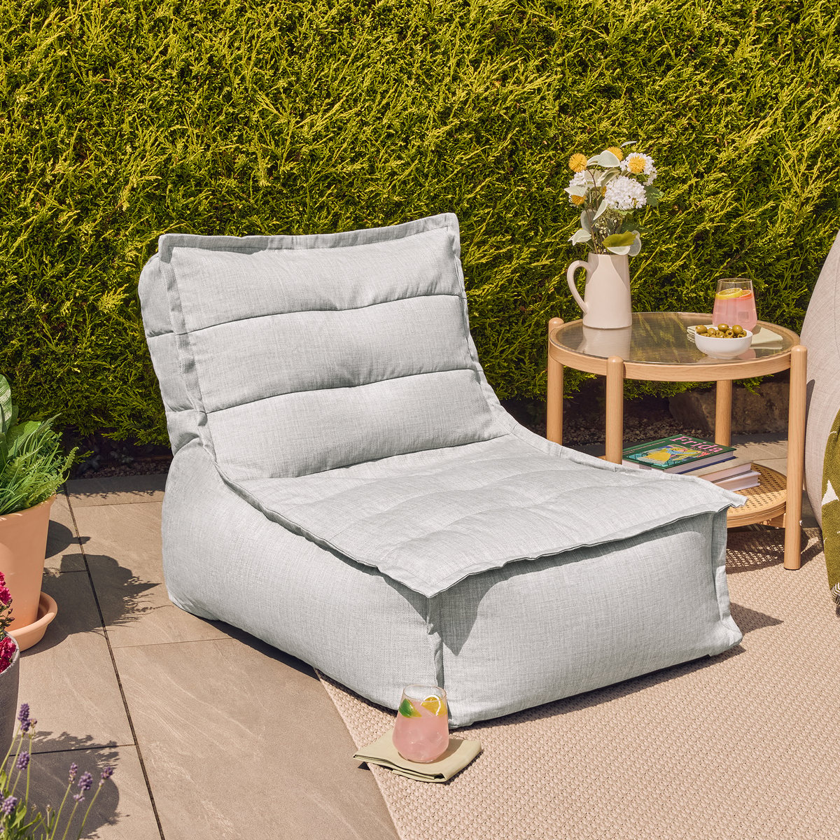 Pouf chauffeuse d'extérieur Oeko-Tex® - DOLCE gris, ICON