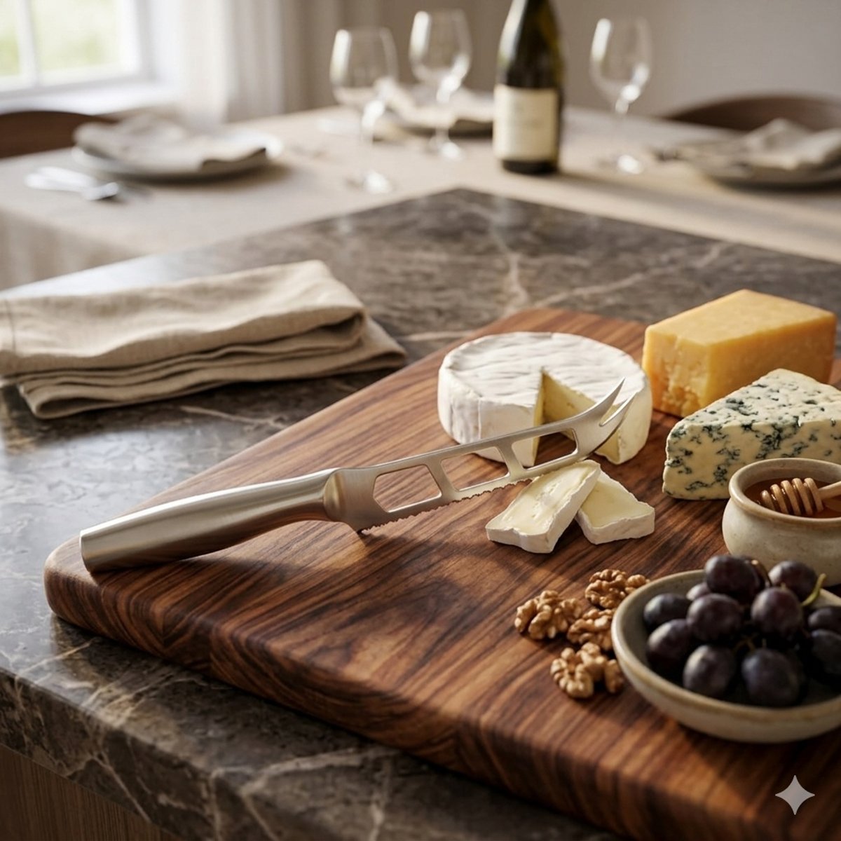 Couteau a fromage grand luxe gris, EDEN