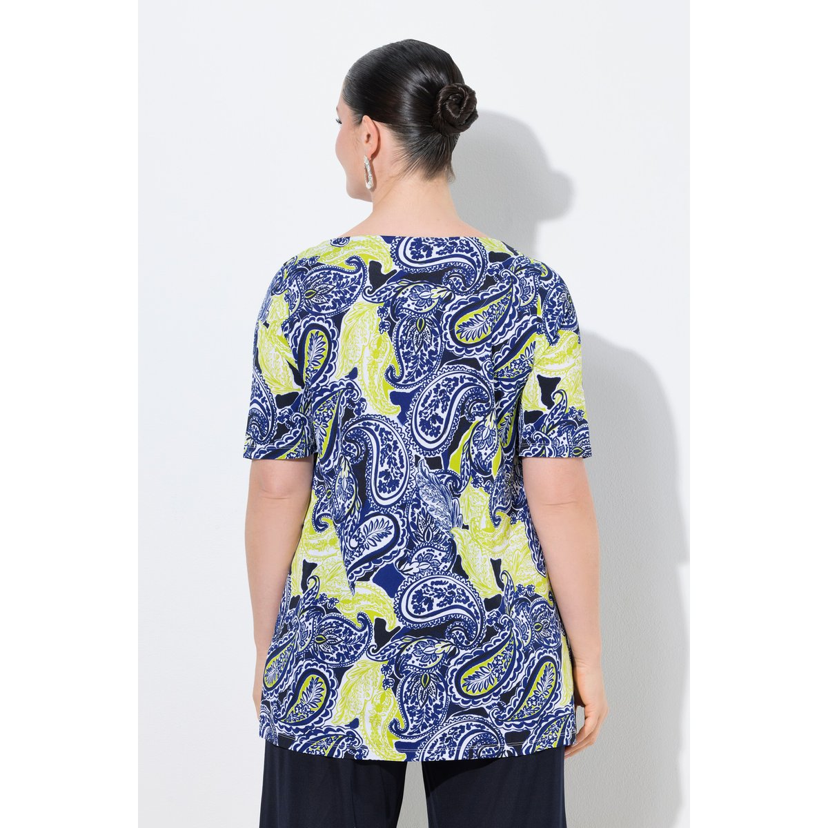T-shirt motif cachemire, au tombé fluide blanc neige, ULLA POPKEN