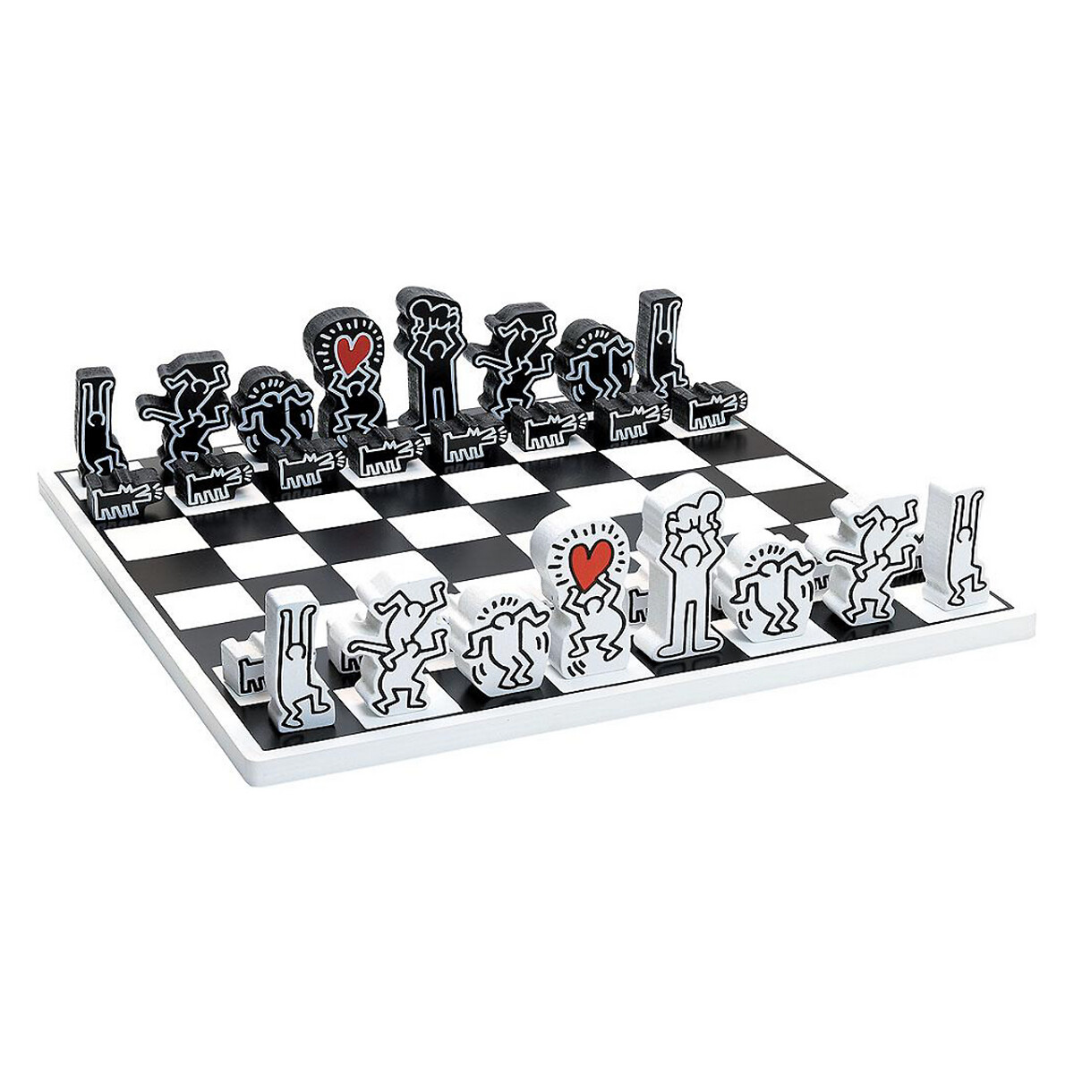 Jeu d'échecs Keith Haring noir/blanc, VILAC