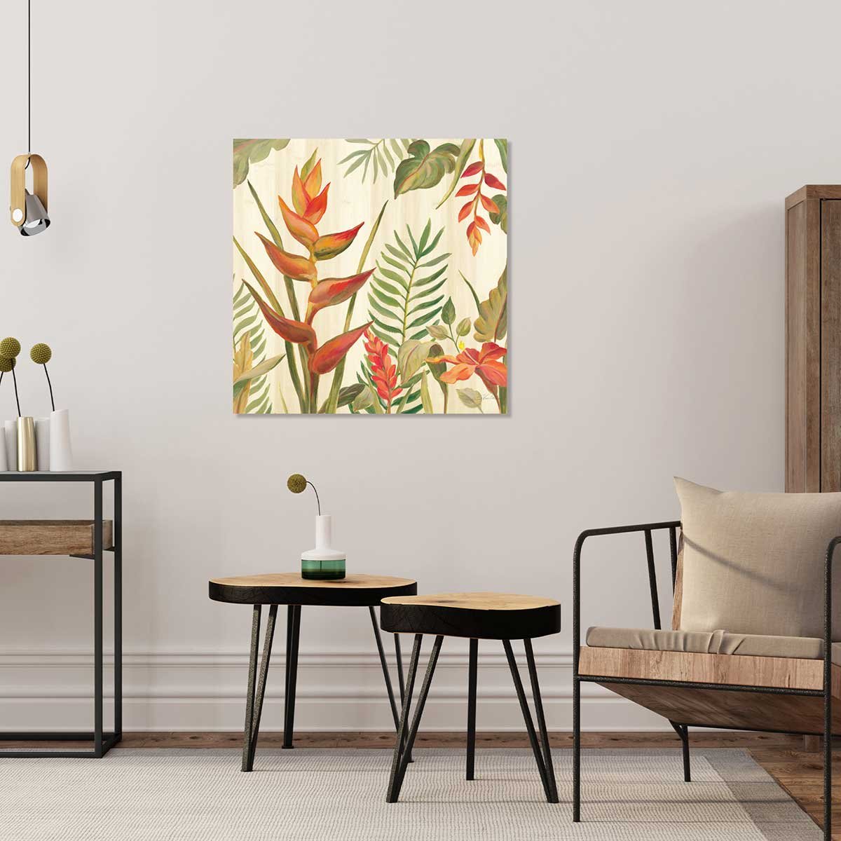 Tableau Oiseaux du paradis en aquarelle tableau alu dibond, HEXOA