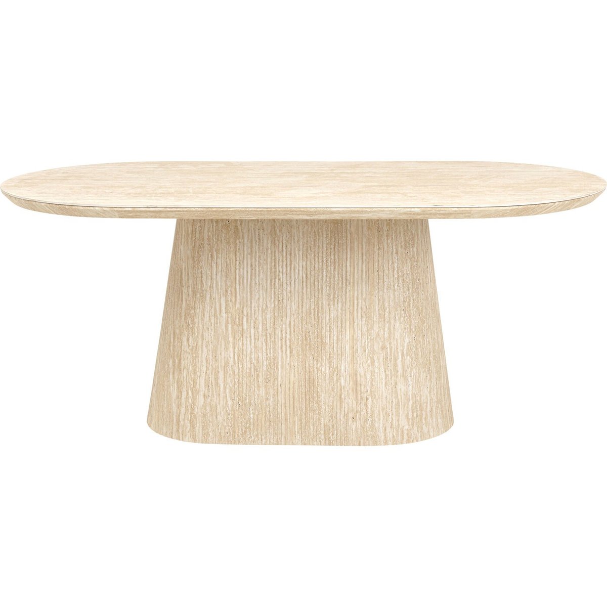 Table ovale en grès, TRAVERTINO beige, KARE DESIGN