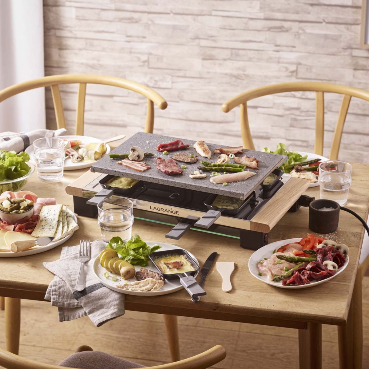 Raclette pierre elégance bois clair à poser couleur unique, LAGRANGE