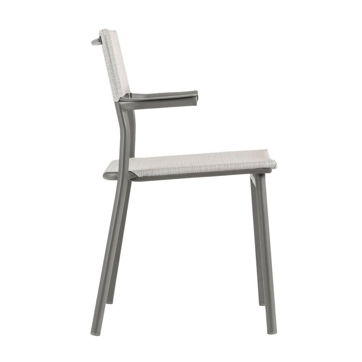 Fauteuil de jardin - ORON gris galet tube titane, LAFUMA MOBILIER