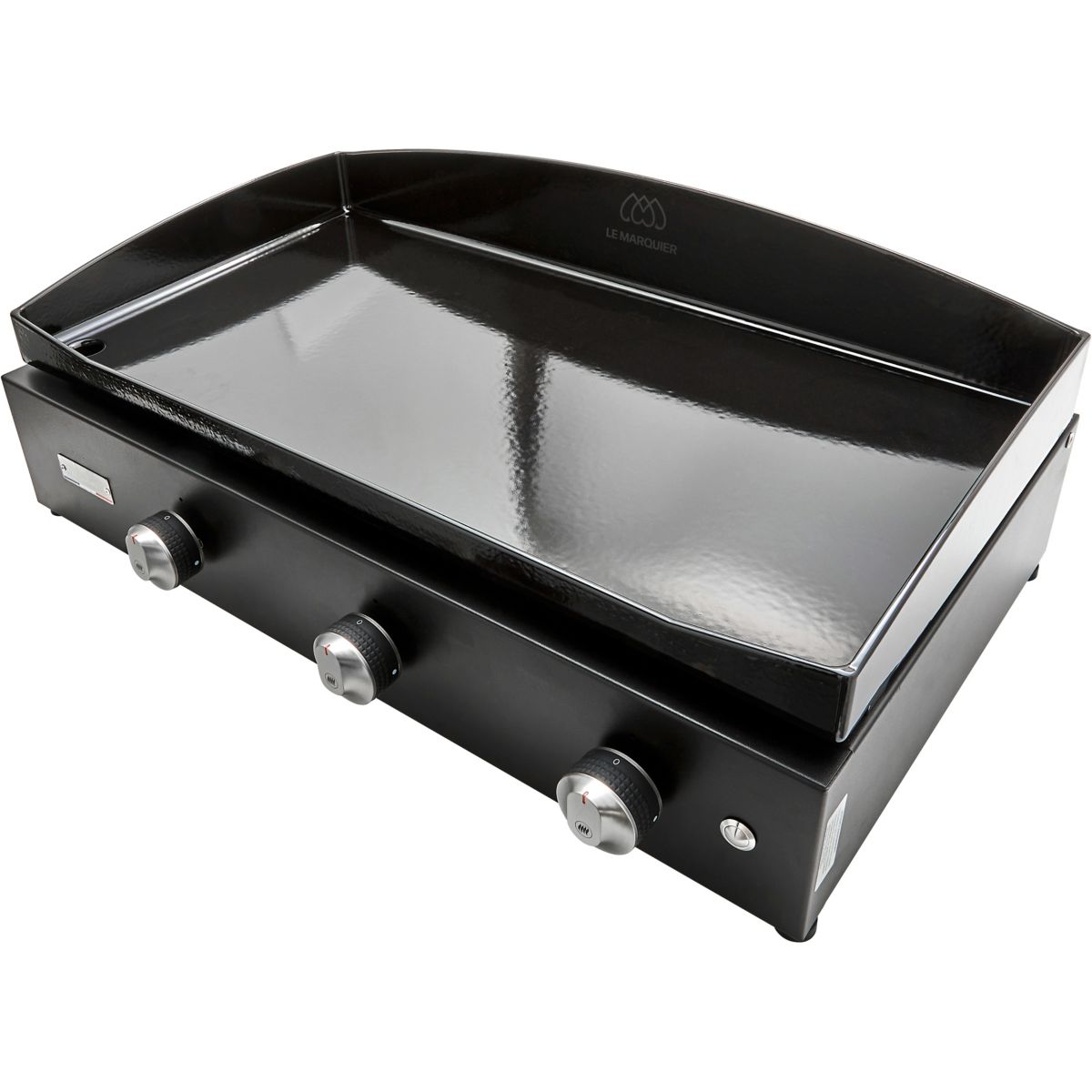 Plancha gaz Pure 375 Noir 3 brûleurs à poser, 75x40 cm noir, LE MARQUIER