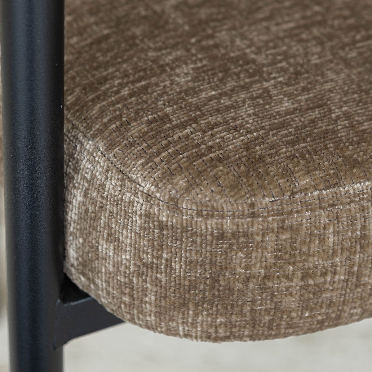 Lot de 2 fauteuils de table pied métal et tissu, COLETTE coffee, NOW'S HOME