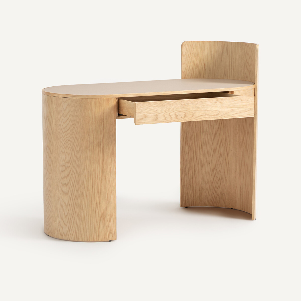 Bureau en plaqué chêne et cuir, Abbas chêne, AM.PM