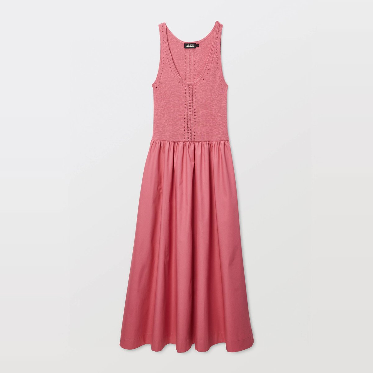 Robe débardeur bi-matière en fine maille azalee, MONOPRIX