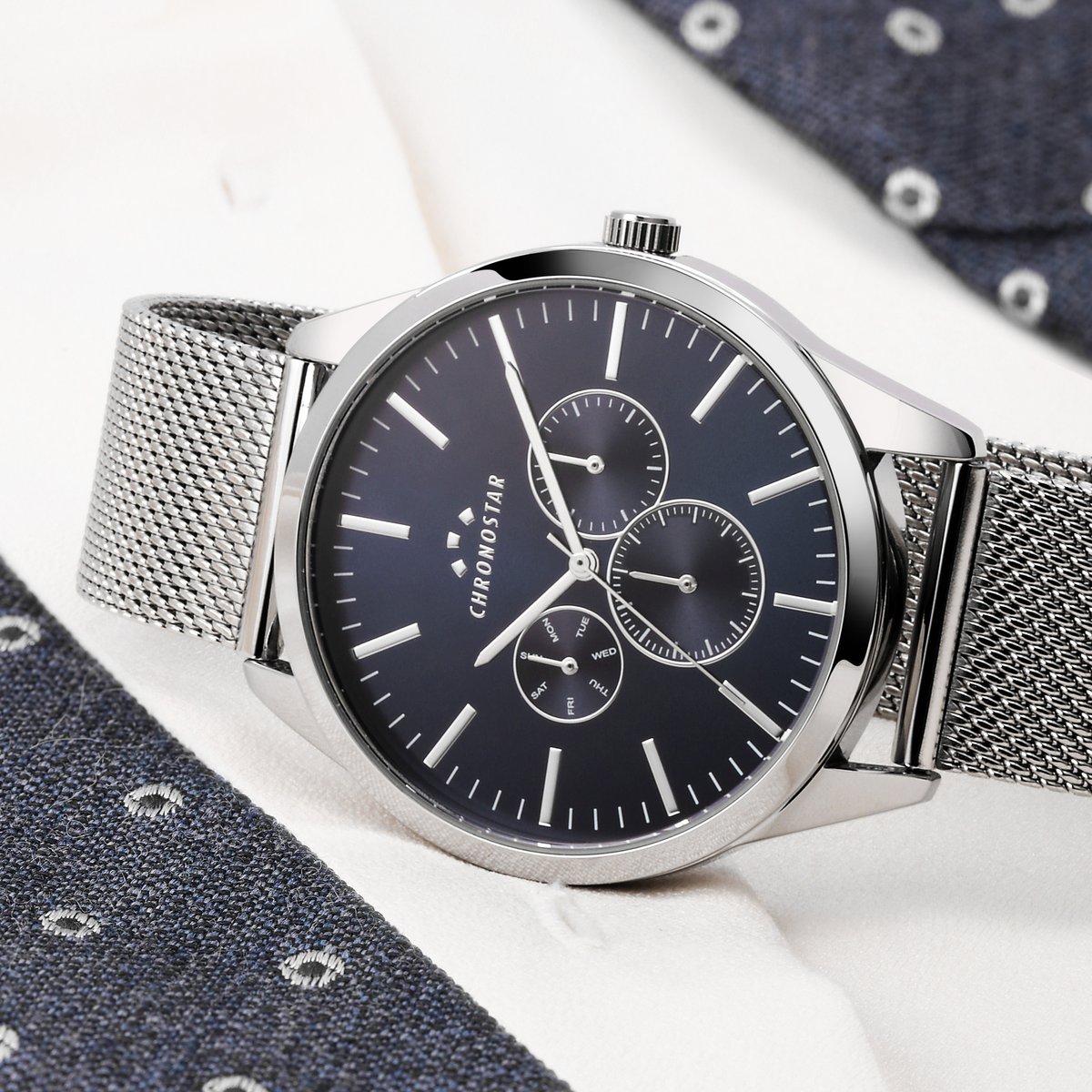 Montre multifonction CLASSIQUE bleu, sunray, CHRONOSTAR
