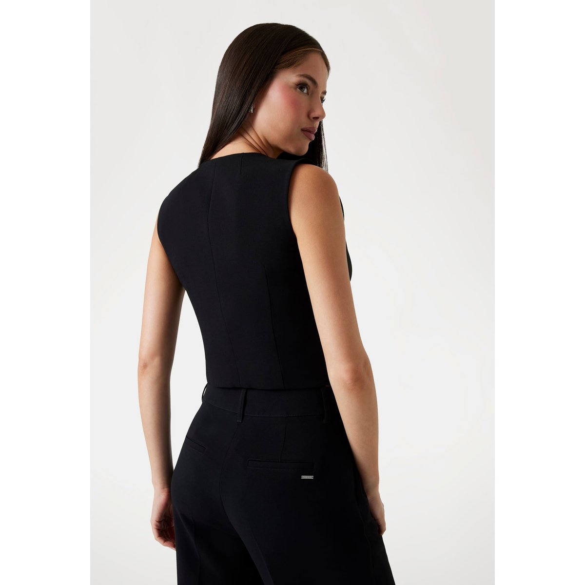 Gilet Ajusté Crépon noir, GUESS
