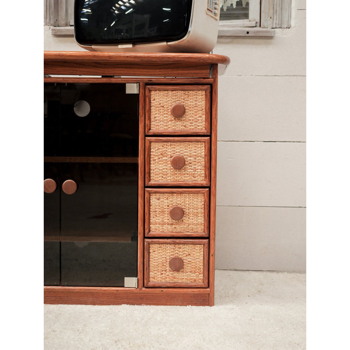 Buffet en osier et bambou Gustave N°1642 - Bon état marron, DEBONGOUT