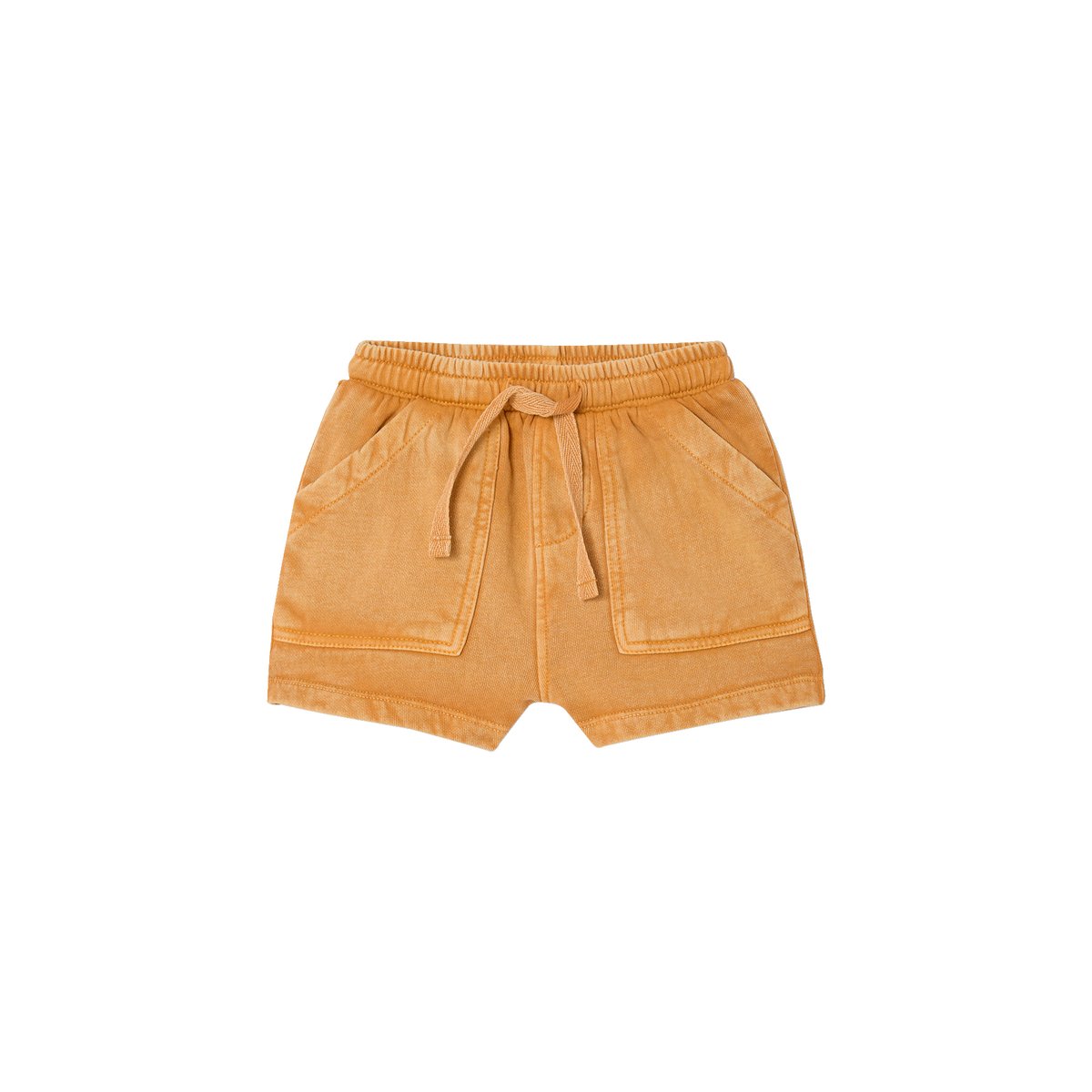 Short en molleton effet vintage bébé ocre, VERTBAUDET