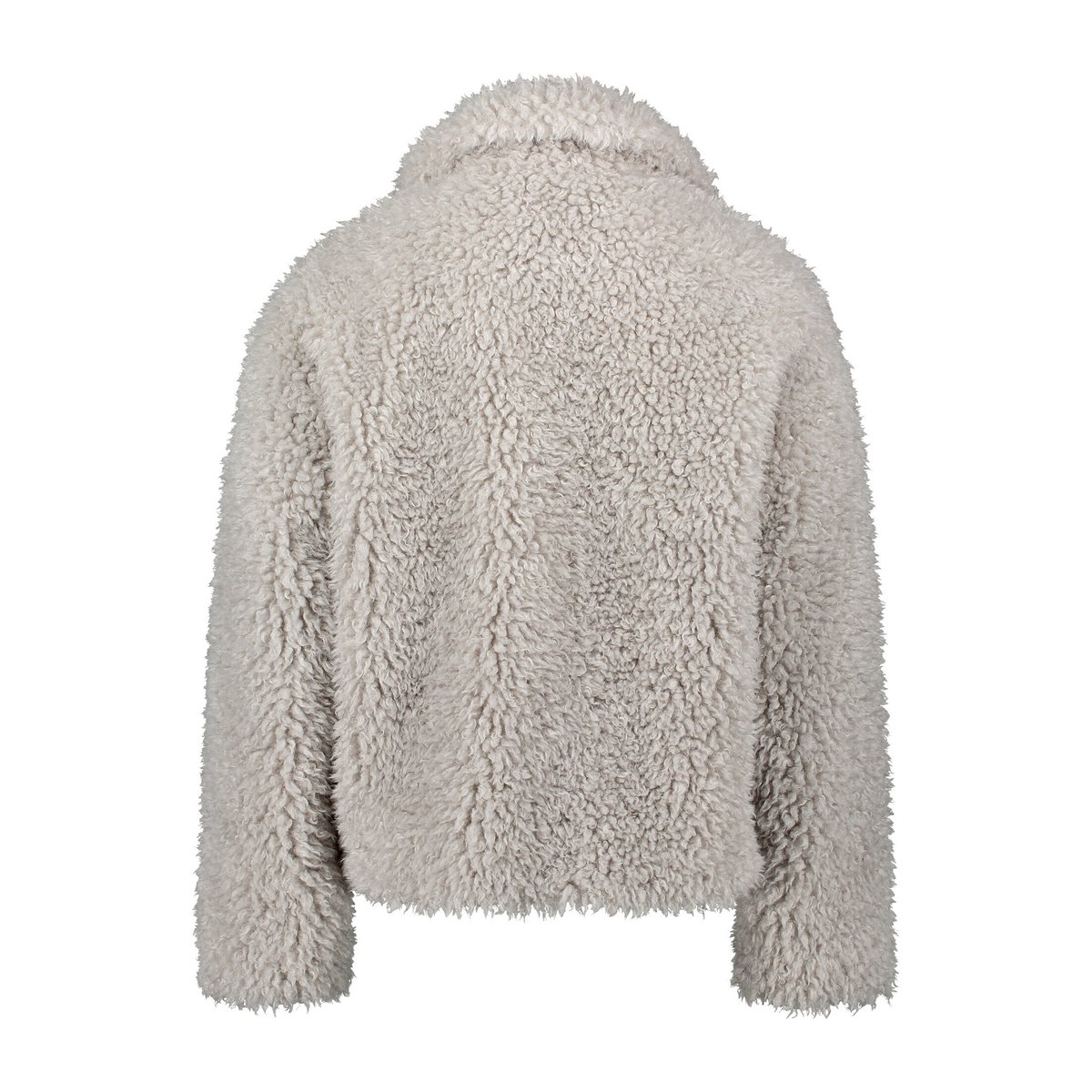 Veste en peluche à col droit light stone, AMBER & JUNE