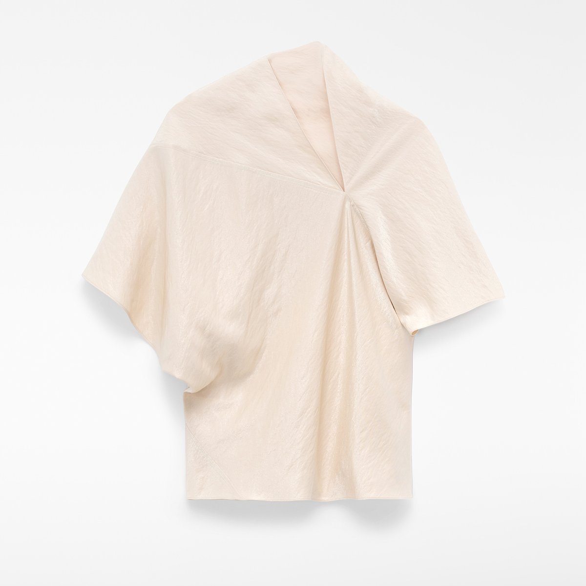 Haut asymétrique drapé sable, ADOLFO DOMINGUEZ
