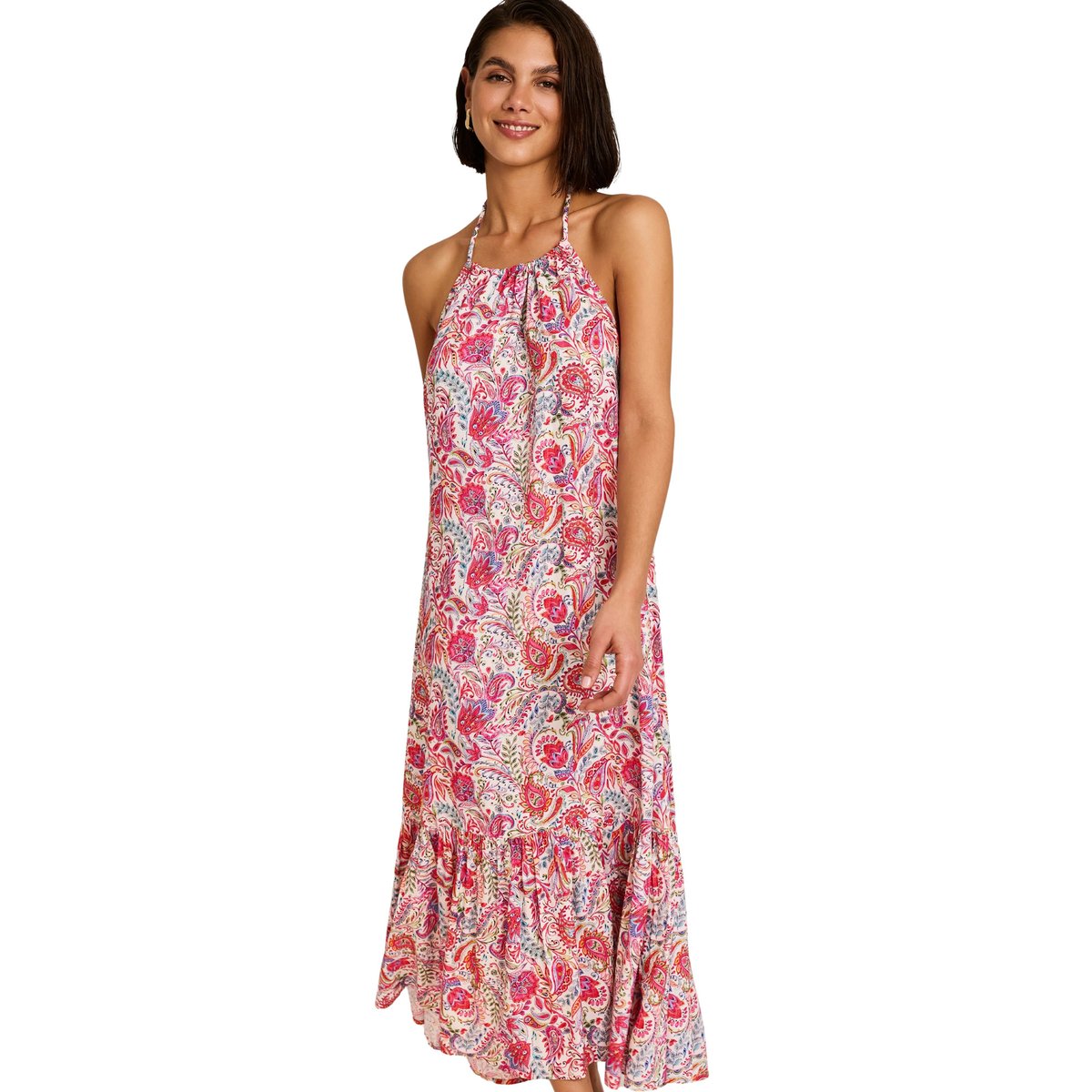 Robe longue estivale dos nu MIRAGE blanc, SELMARK MARE