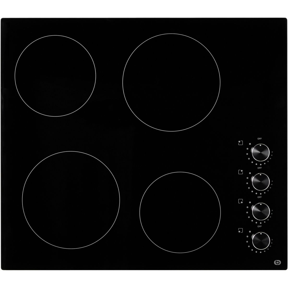 Plaque vitrocéramique ETV46m Manettes couleur unique, ESSENTIEL B