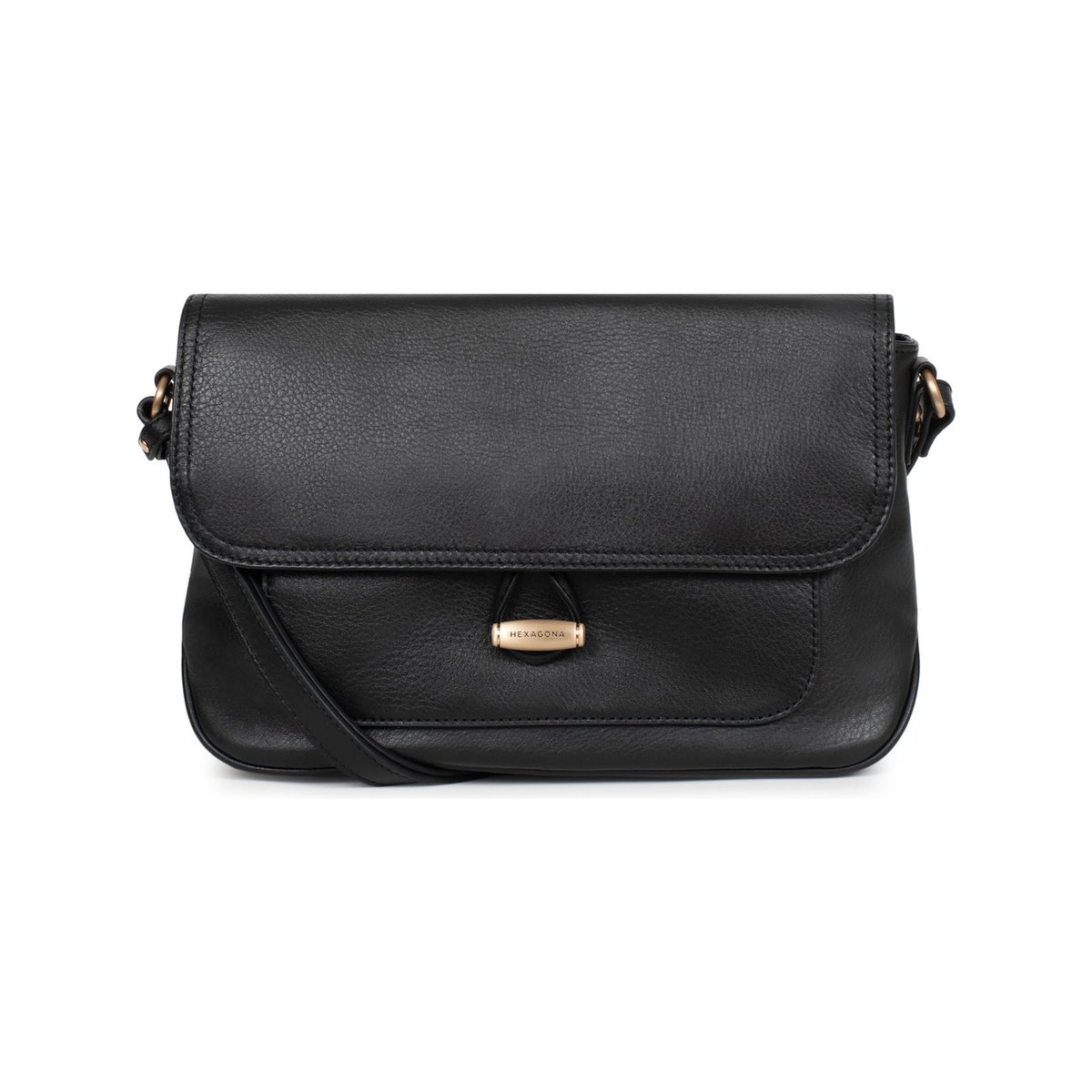 Sac porté travers  TAIMA noir, HEXAGONA