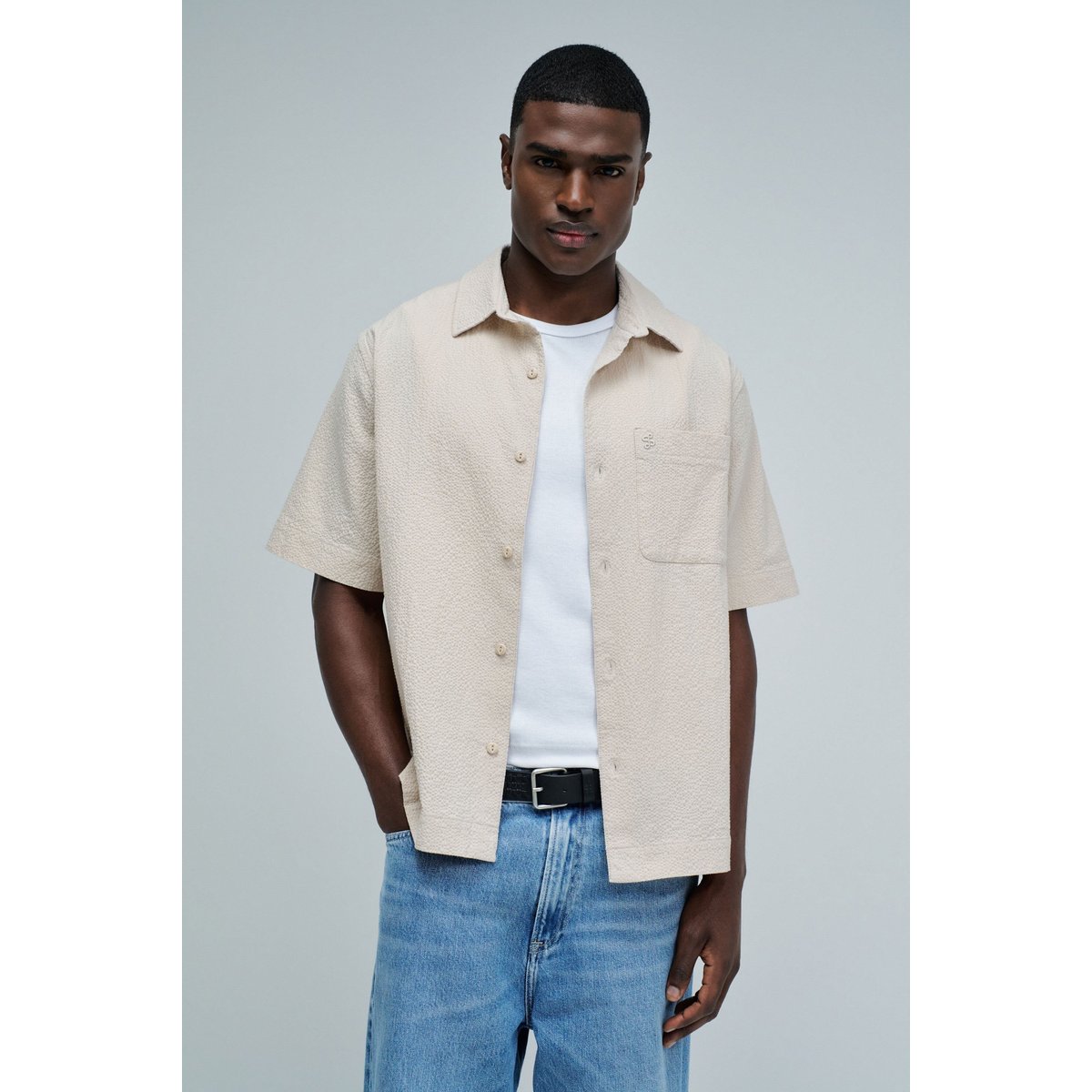 CHEMISE TEXTURÉE beige, SALSA JEANS