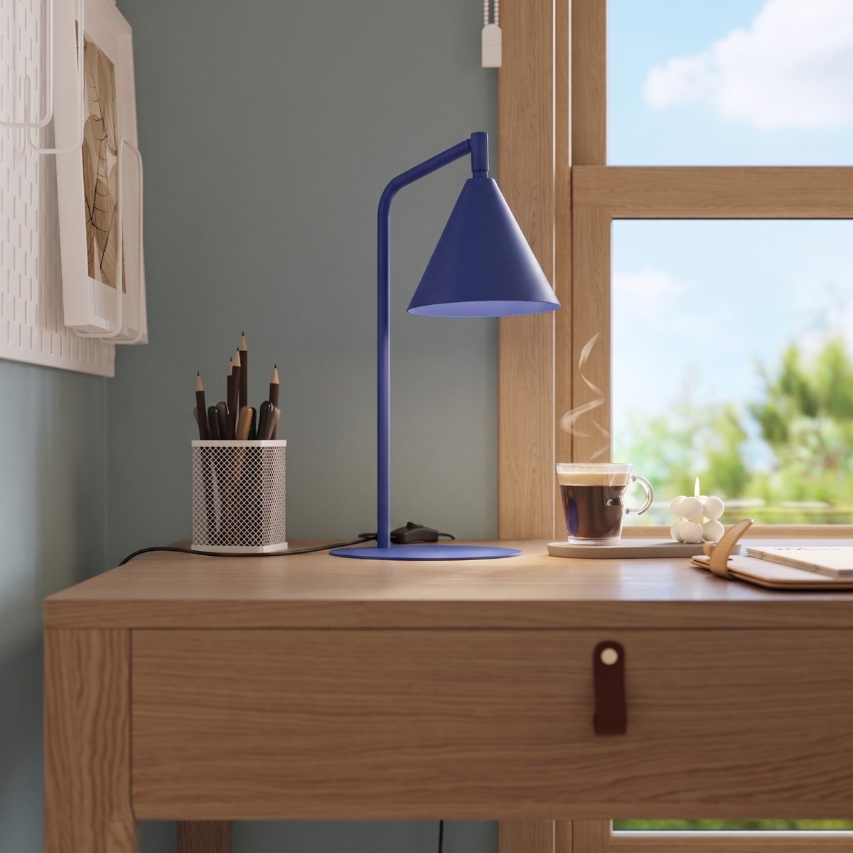Lampe de bureau Acier Outremer E14 1 Nox outremer, EDEN