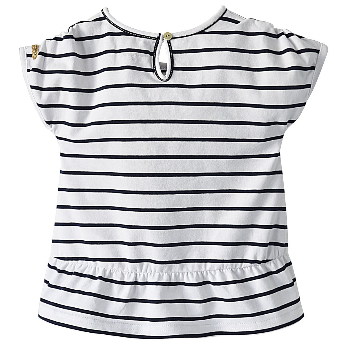 T-shirt blanc raye fille les grands de sucre d'orge blanc, SUCRE D'ORGE