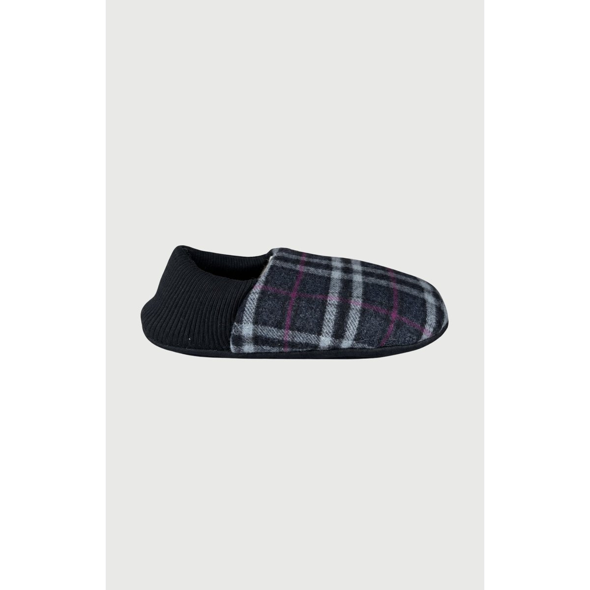 Chaussons en cuir et laine couleur unie Minuit marine, ARTHUR