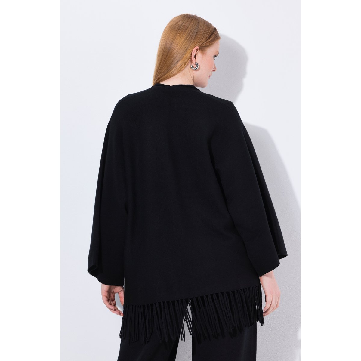 Cardigan long à manches longues noir, ULLA POPKEN