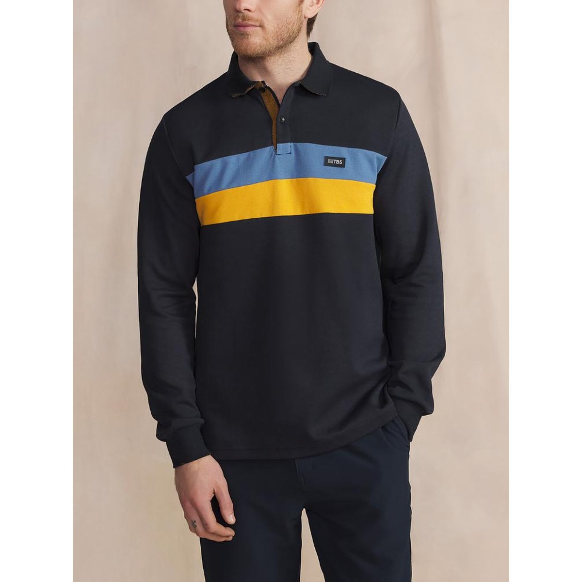 Polo manches longues JADENPOL marine, TBS