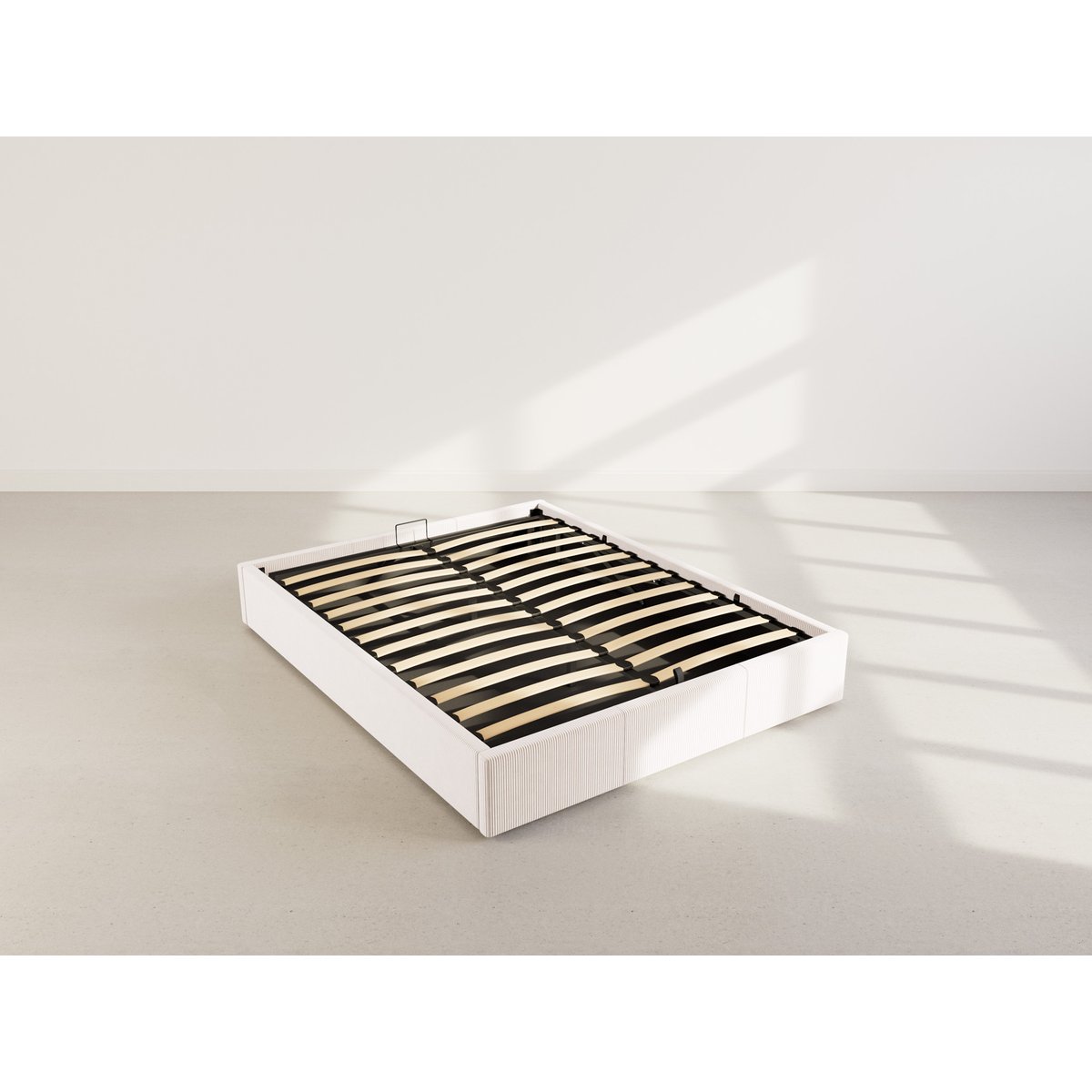 Lit coffre en velours, ISA beige, BEST MOBILIER