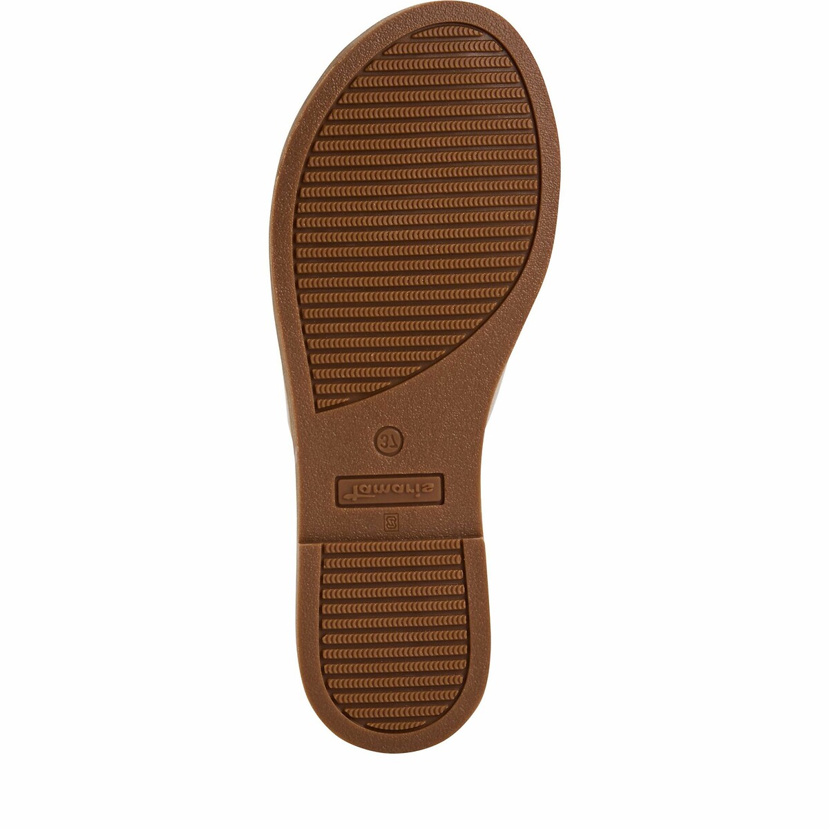 Mules plates en cuir bronze, TAMARIS
