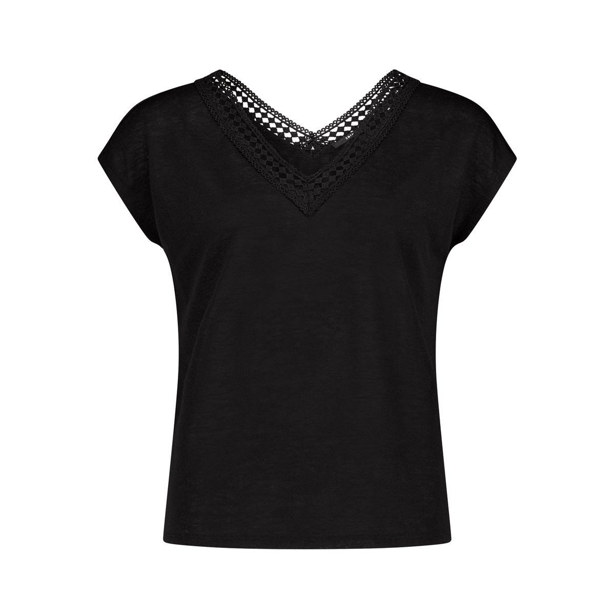 T-shirt à manches courtes à encolure en v black beauty, ZERO