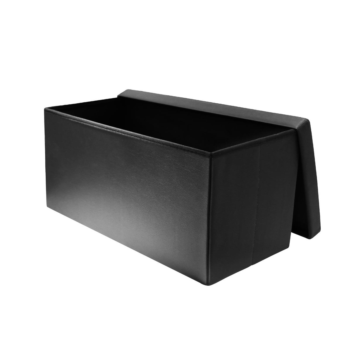 Banc coffre de rangement en polyuréthane Zoé noir, EDEN