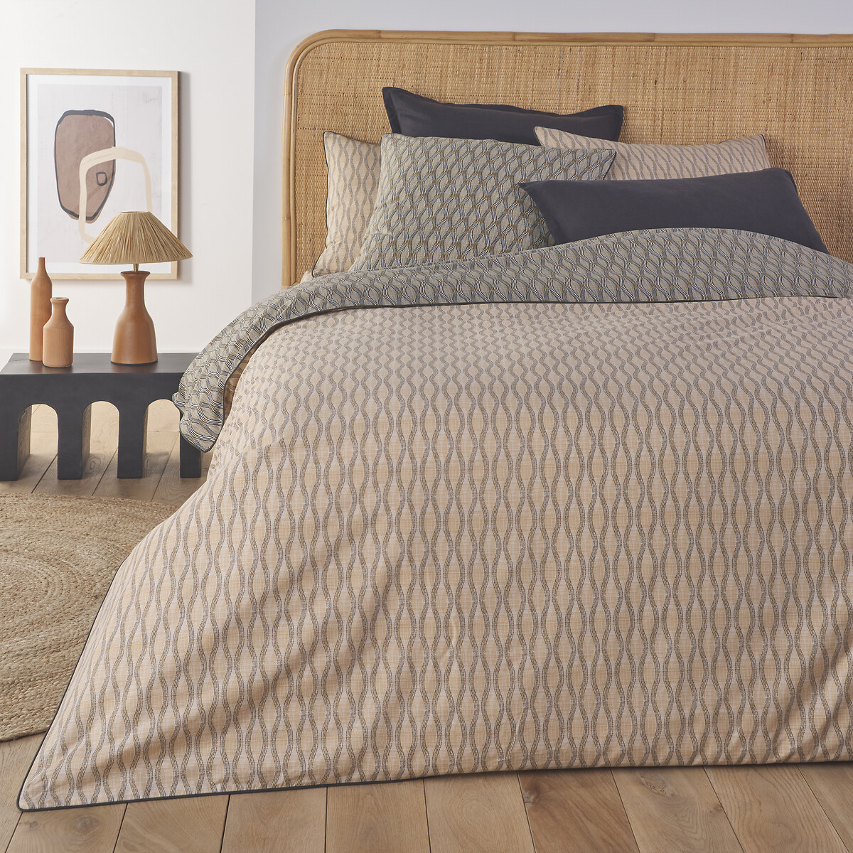 Housse de couette percale de coton, Sonora imprimé, LA REDOUTE INTERIEURS