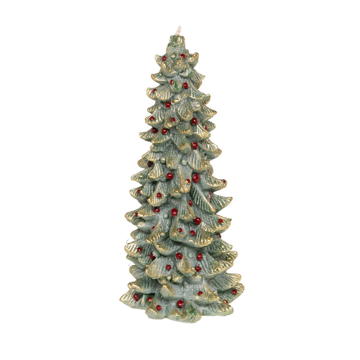 Bougie sapin tradition H22 cm en cire vert, AMADEUS