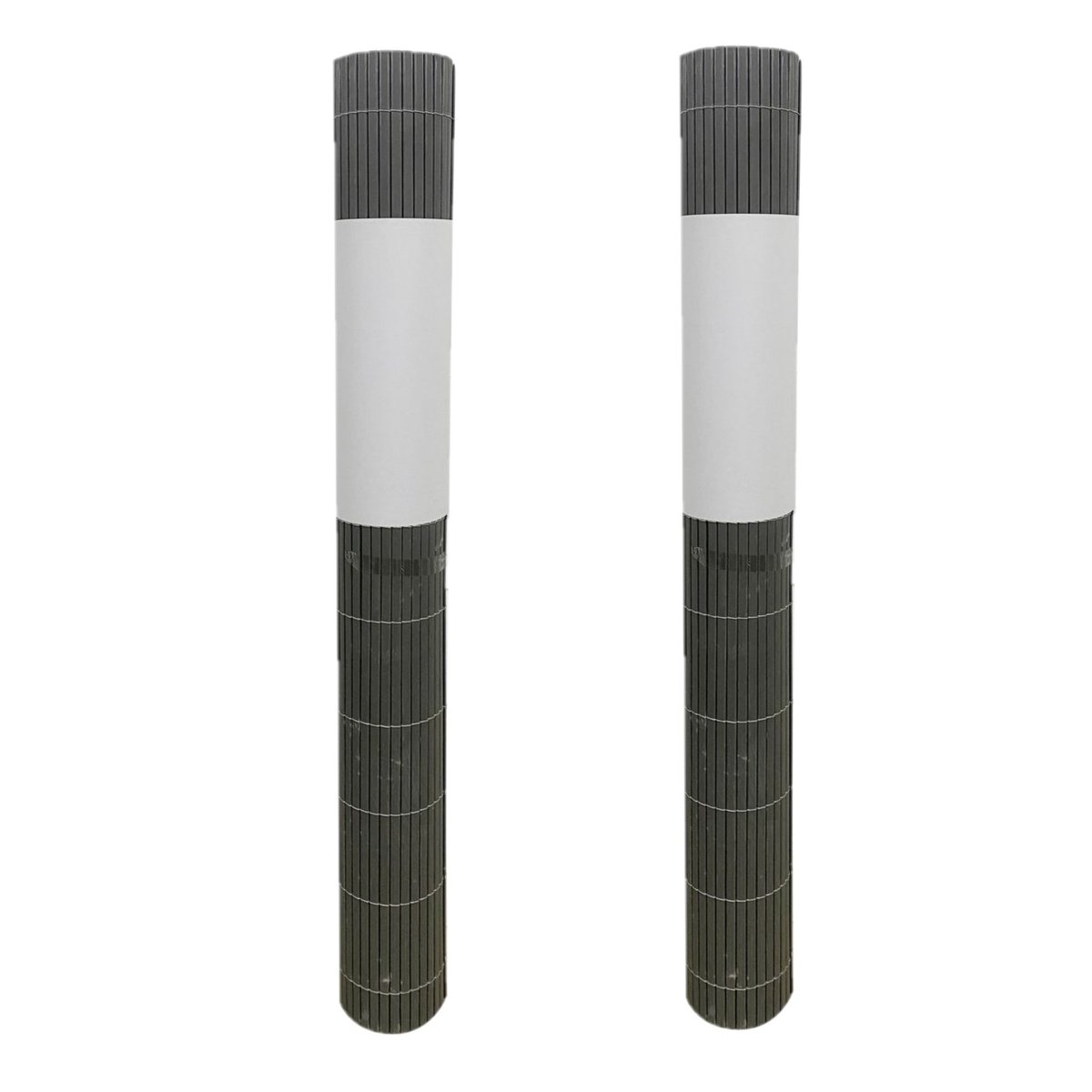 Lot de 2 canisses brise-vue occultantes en PVC gris, TOILINUX