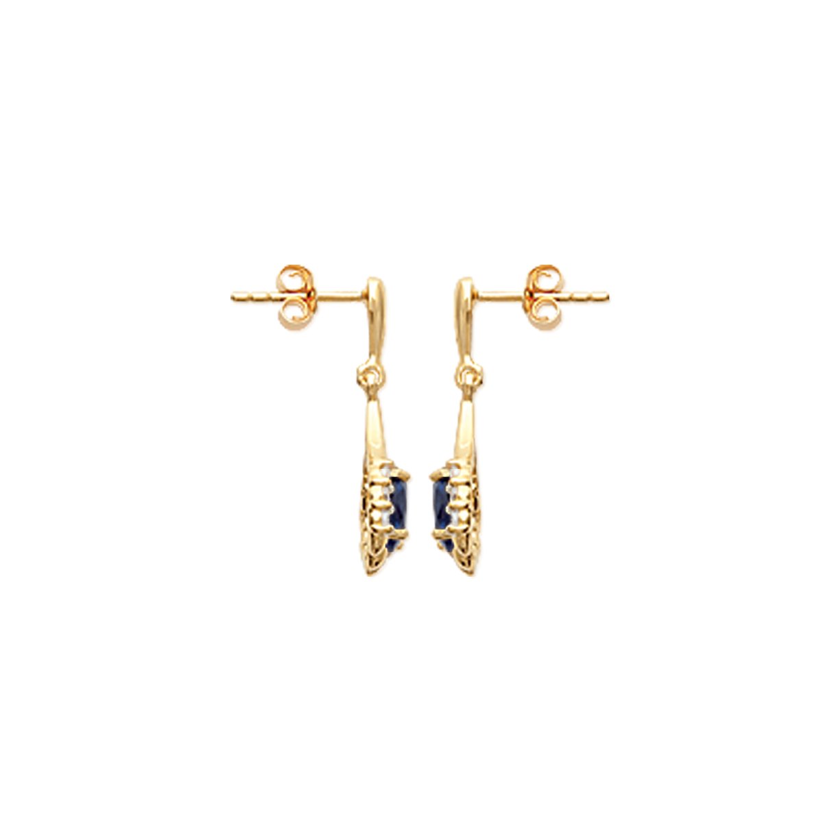 Boucles d'oreilles saphir véritable plaqué or, DAXON