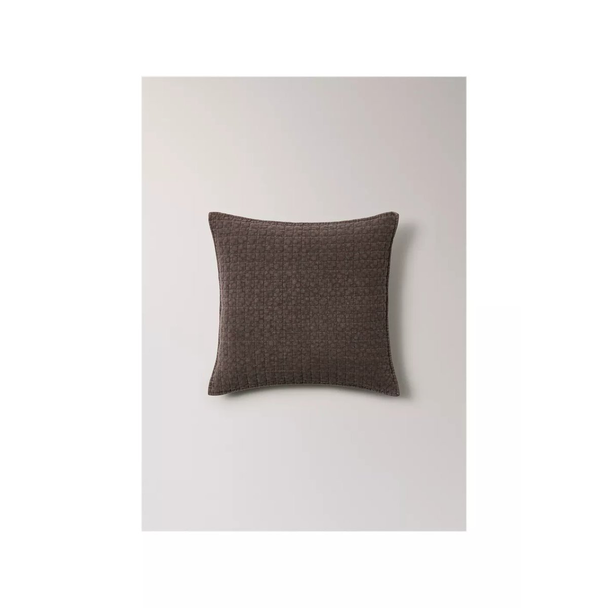 Housse de coussin pour lit en coton garment-dyed 50x50 cm café, MANGO HOME