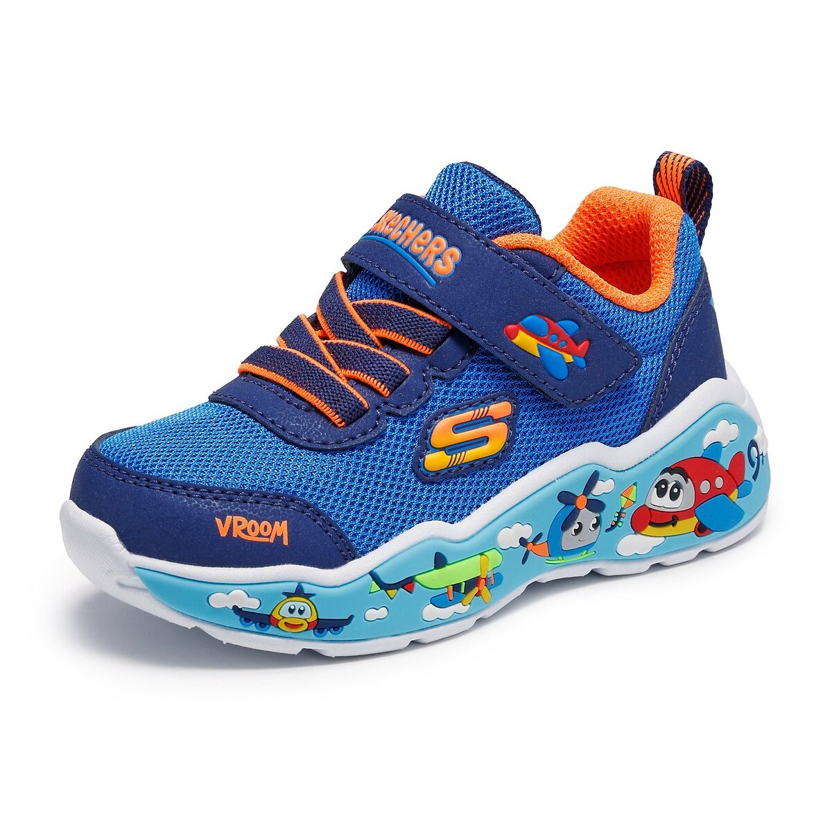 Baskets Play Scene bleu marine/orange, SKECHERS