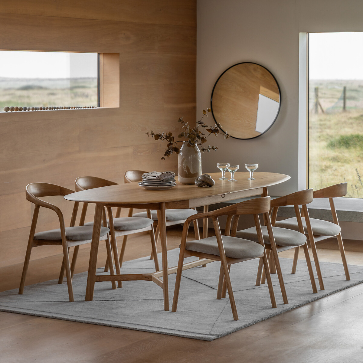 Murwara Oak Extendable Oval Dining Table (Seats 8) oak, ÉDITÉ