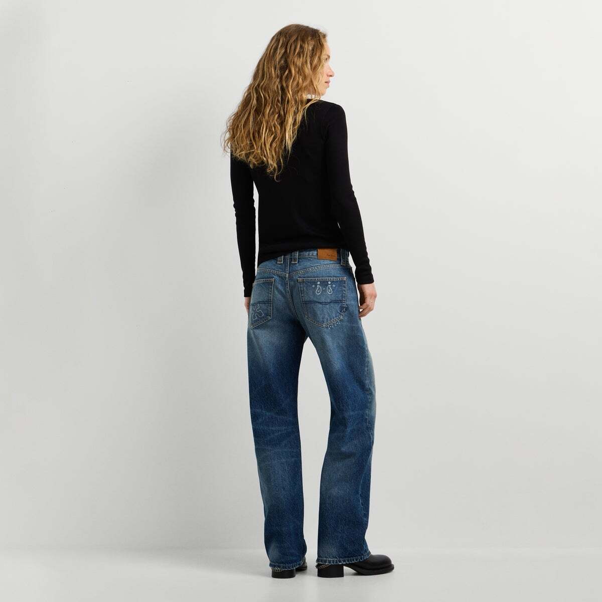 Nicky - Jean Coupe Large, Taille Basse 12oz bleu rigide denim, PEPE JEANS