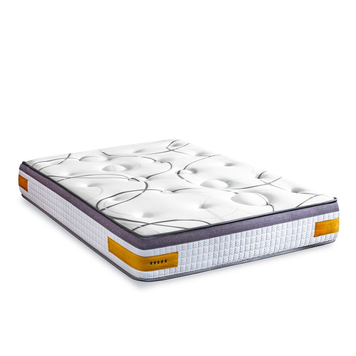 Matelas Mémoire de forme 24 cm COPENHAGUE - 200x200 cm blanc, BELLECOUR