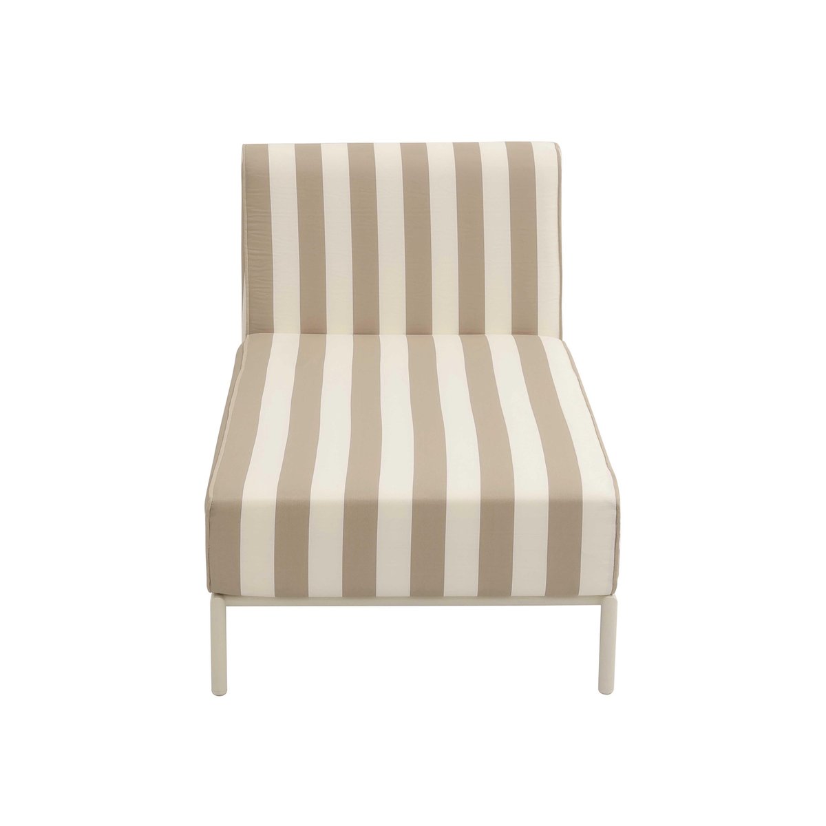 Méridienne rayée pour salon de jardin modulable , PATIO beige, OVIALA