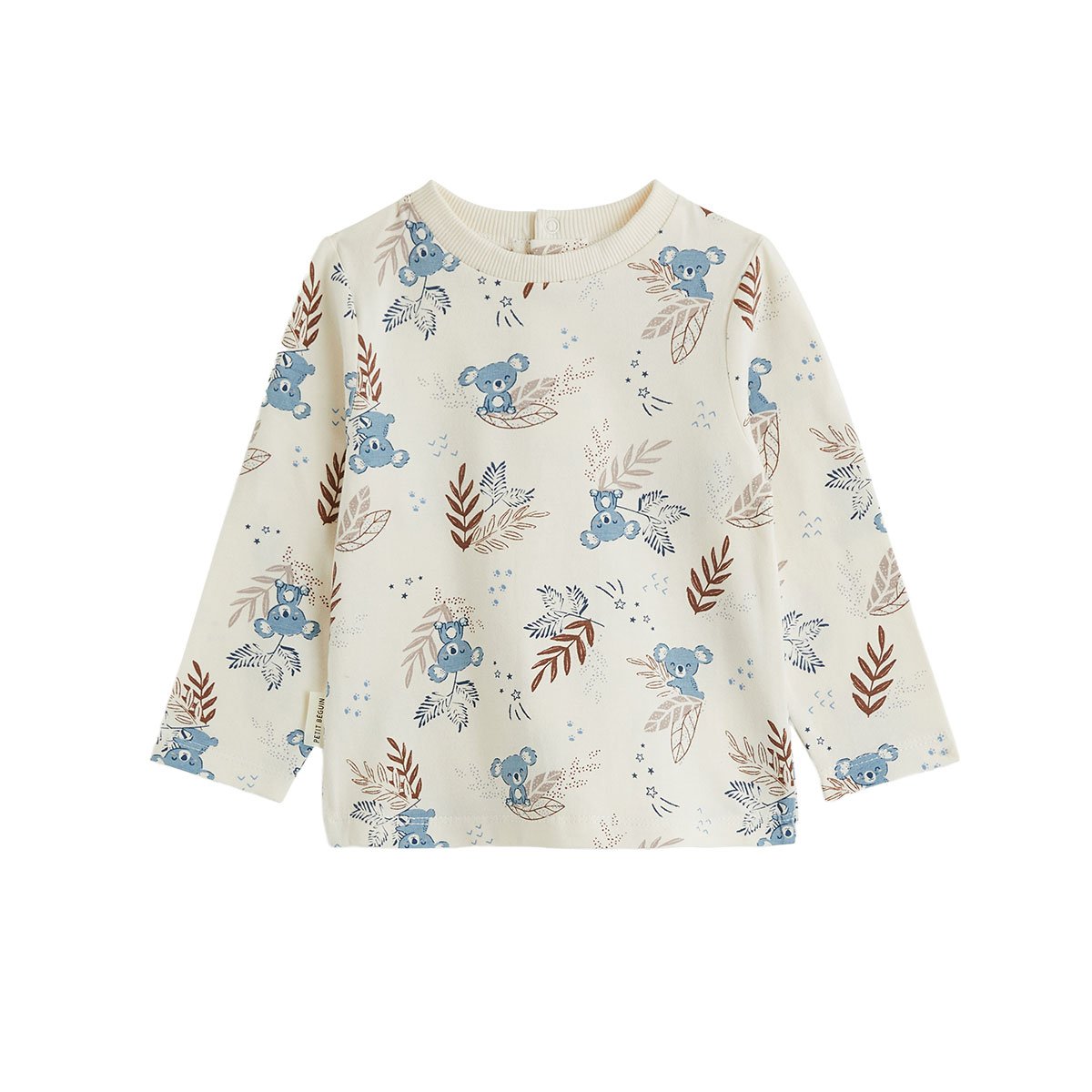 Lot de 2 t-shirts bébé manches longues Mathéo bleu, PETIT BEGUIN