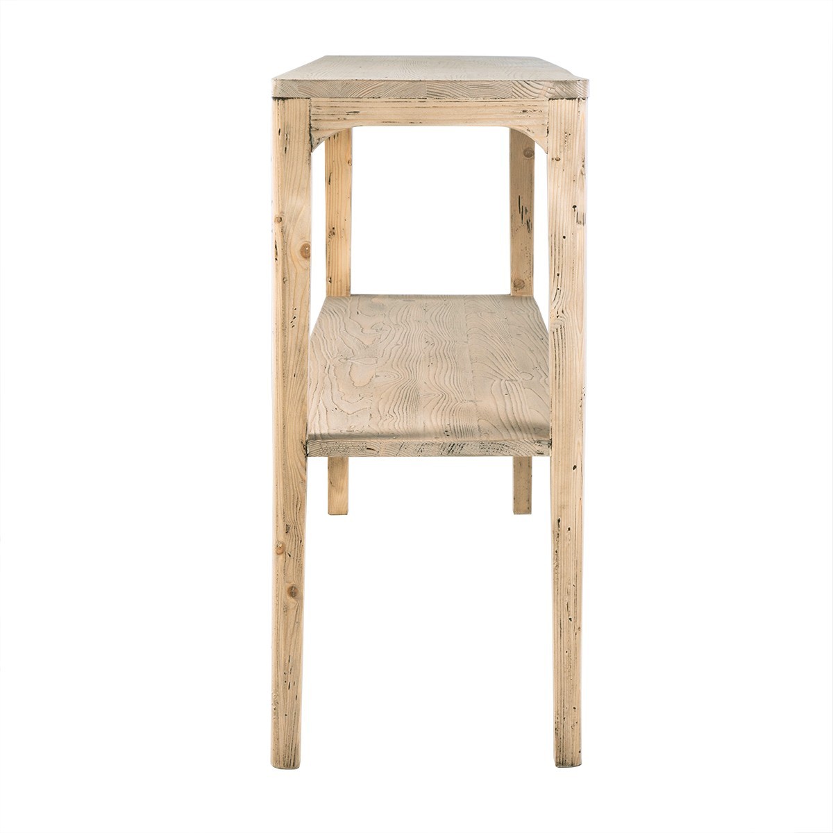 Console double plateaux en pin massif - HENRI bois foncé, SIGNATURE
