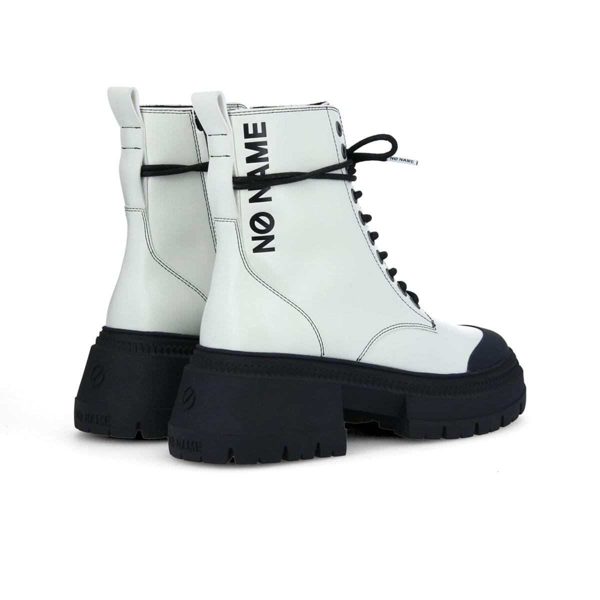 Bottines À Lacets En Cuir Recyclé Strong Ranger Boots blanc, NO NAME