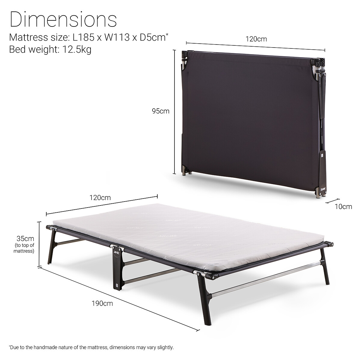 Jay-Be® Compact Folding Bed with e-Fibre Mattress black, JAY-BE