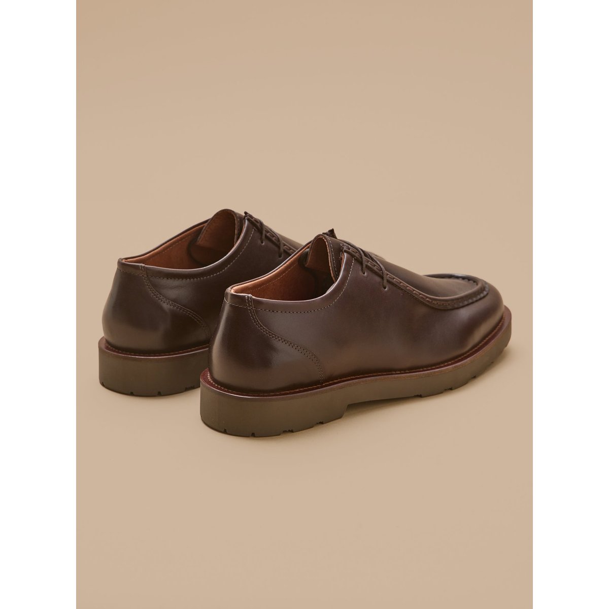 Derbies lacées cuir marron fonce, CYRILLUS